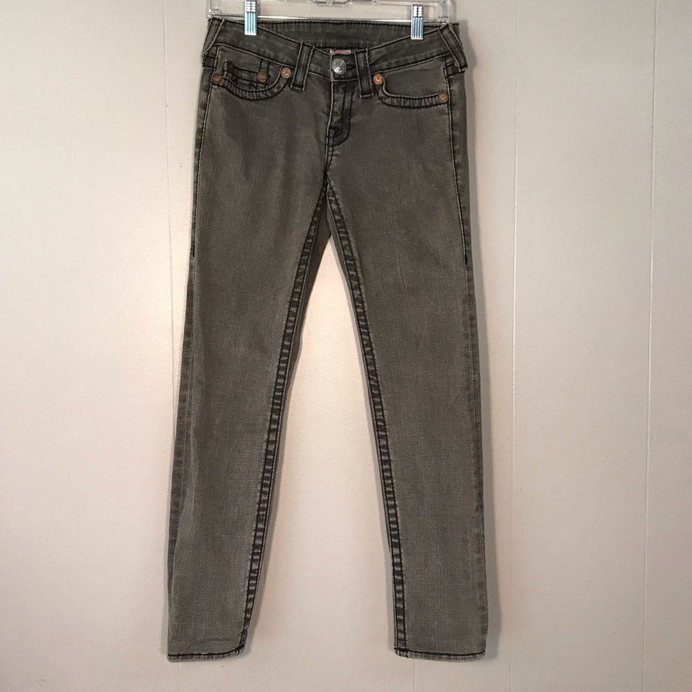 Gray True Religion Stella Big T Denim Jeans